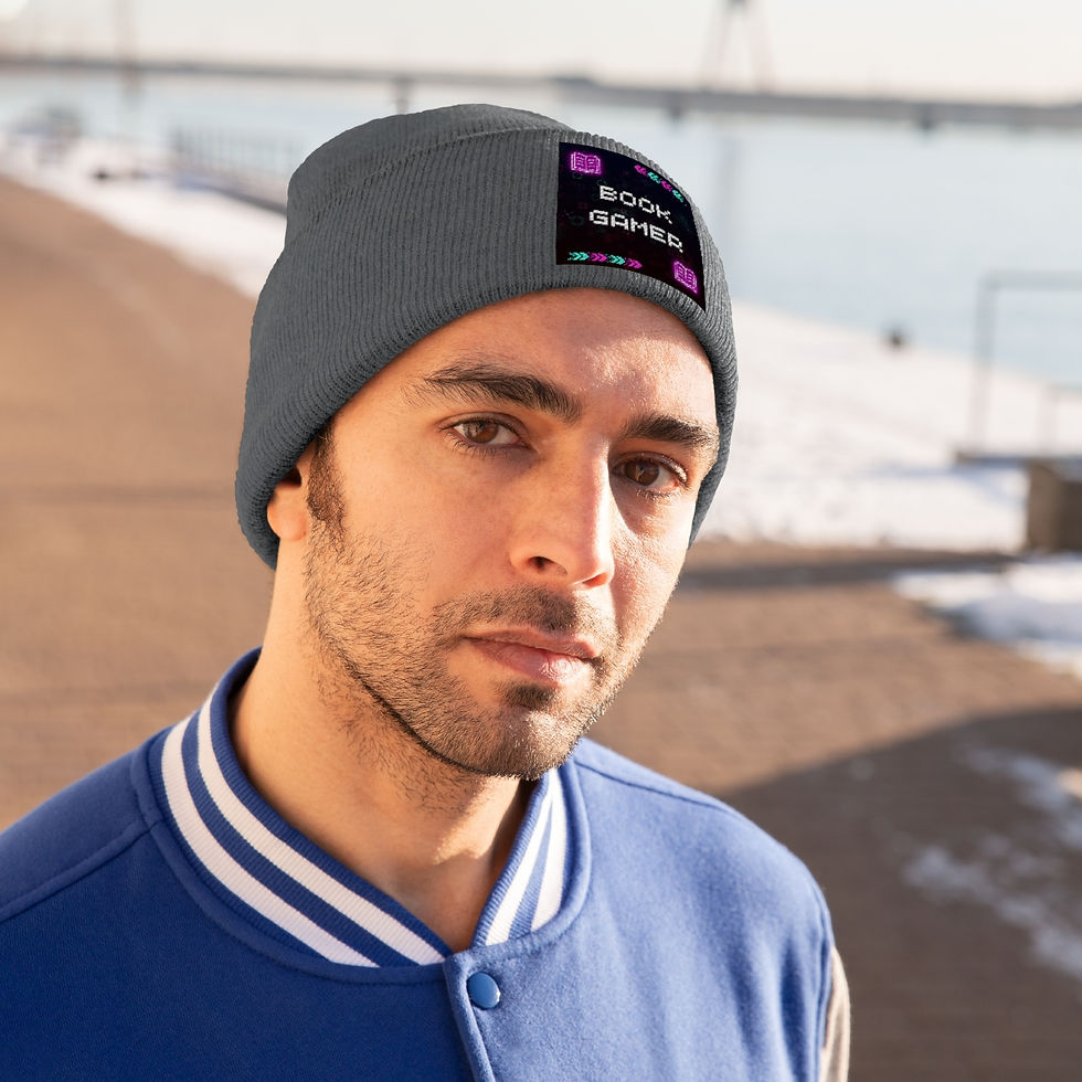 Thumbnail: Book Gamer, Pink Designs: Knit Beanie