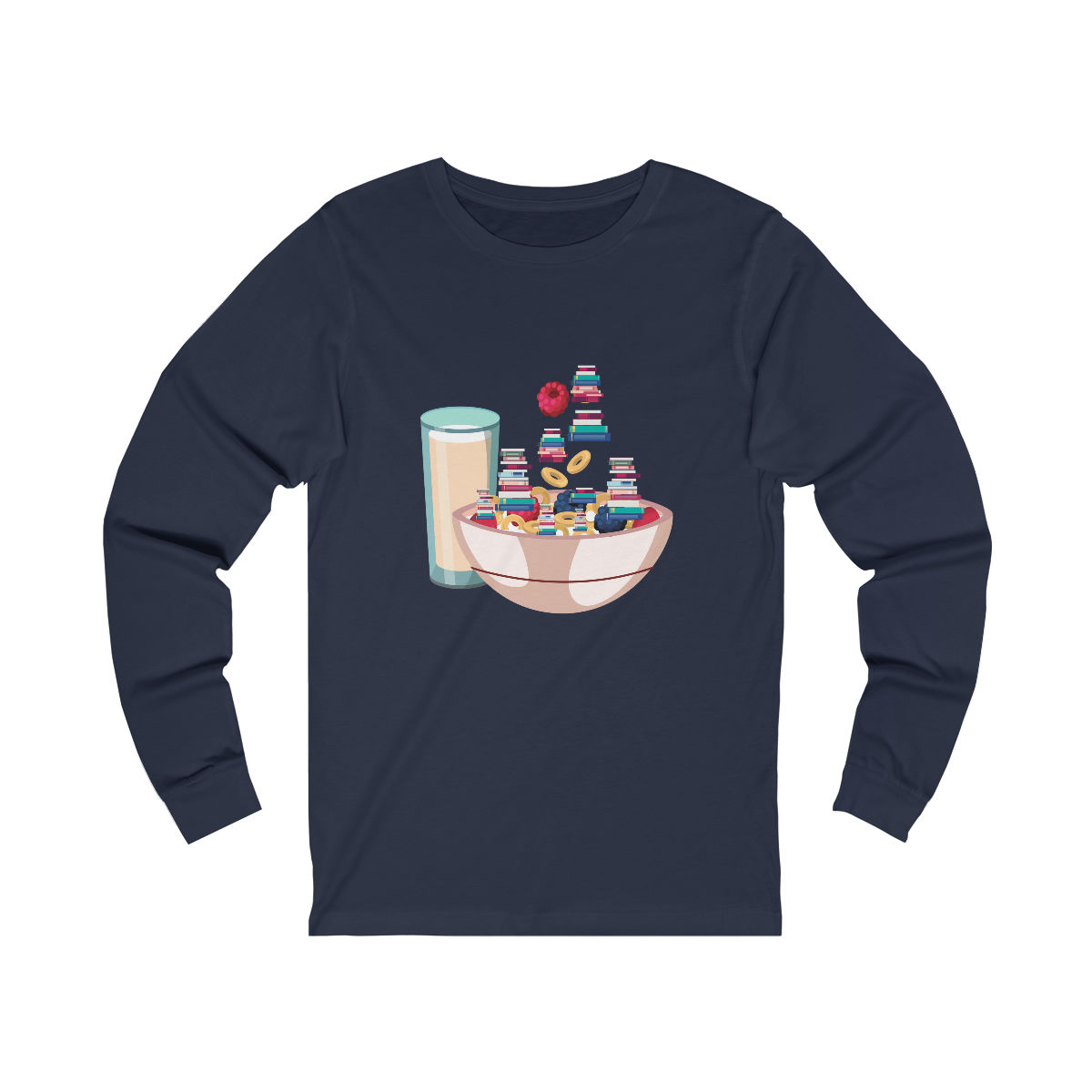 Raspberry Crunch Book Cereal long sleeve tee