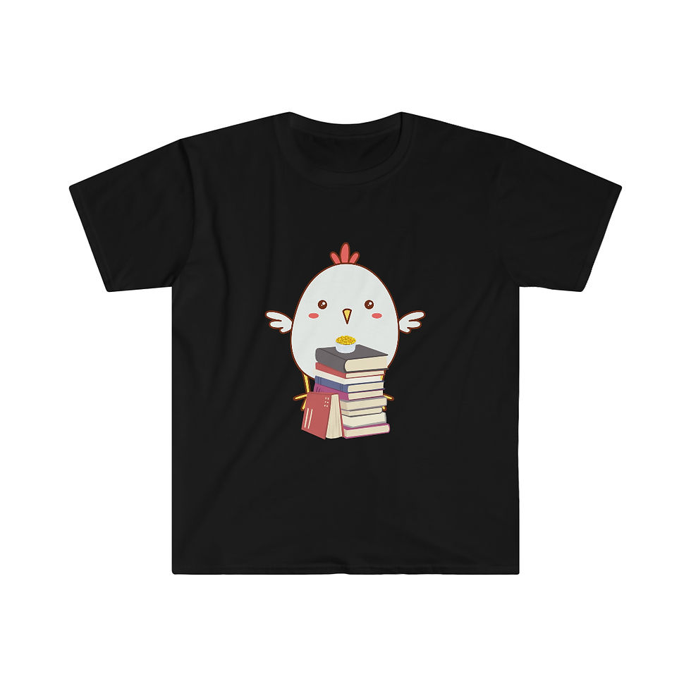 Thumbnail: Chicken and Books: Unisex Softstyle T-Shirt