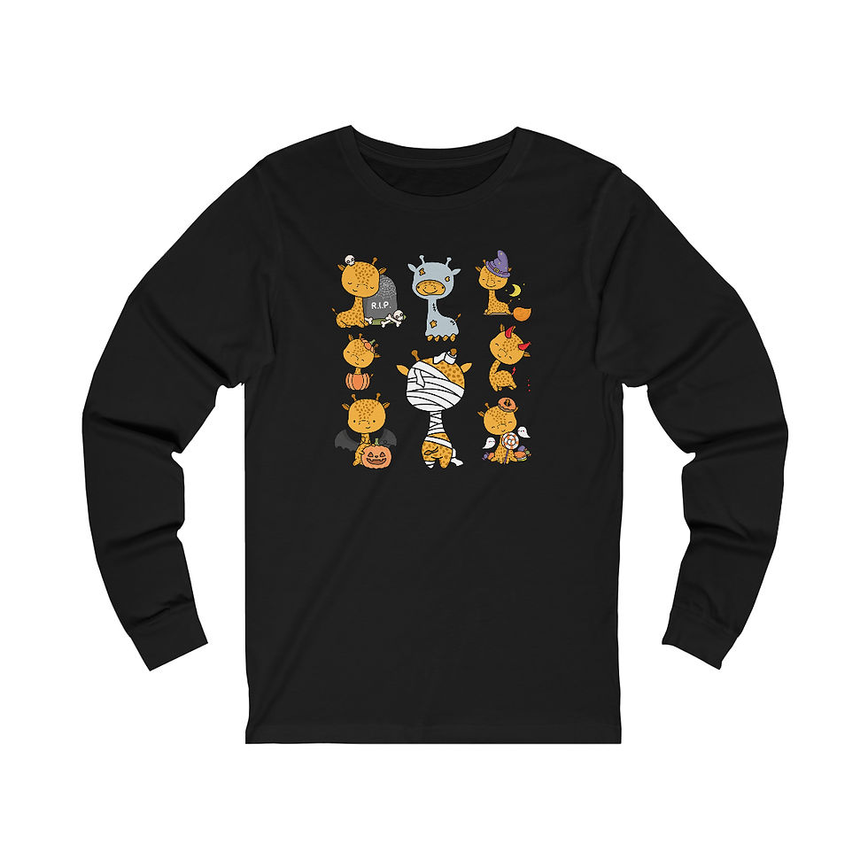 Thumbnail: Giraffe Halloween Party: Unisex long sleeve tee.