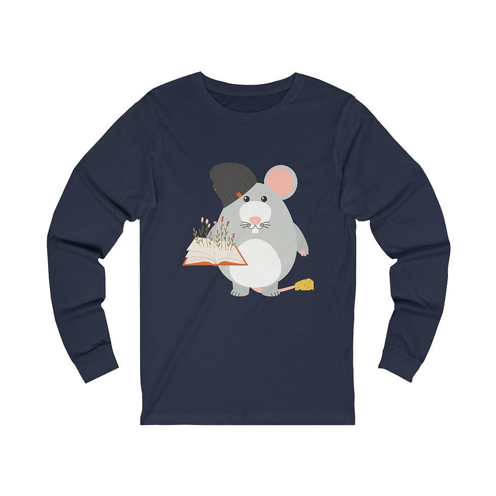 Thumbnail: Mouse Book Lover:  long sleeve tee