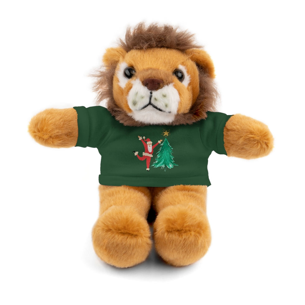 Thumbnail: Santa Putting Star On Green Tree: Stuffed Animals with Tee