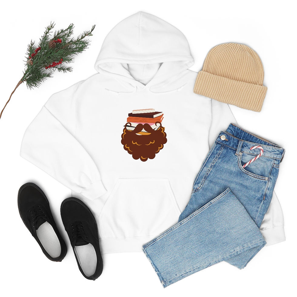 Thumbnail: Brown Curly Book Beard Basket: Unisex Heavy Blend™ Hooded Sweatshirt