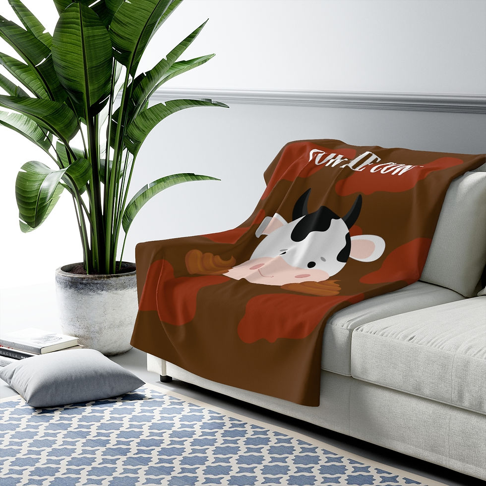 Thumbnail: Cow Pie Cow: High Quality Cozy Fleece Blanket