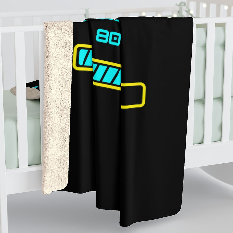 Thumbnail: Book Over, Loading Tears, 80% Neon Blue: High Quality Cozy Fleece Blanket