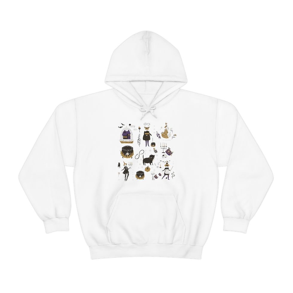 Thumbnail: Halloween Pattern Retro Design: Unisex Heavy Blend™ Hooded Sweatshirt