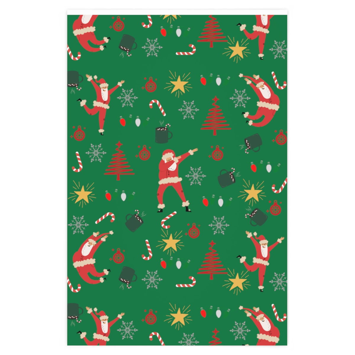 Santa Celebration Green: Wrapping Paper