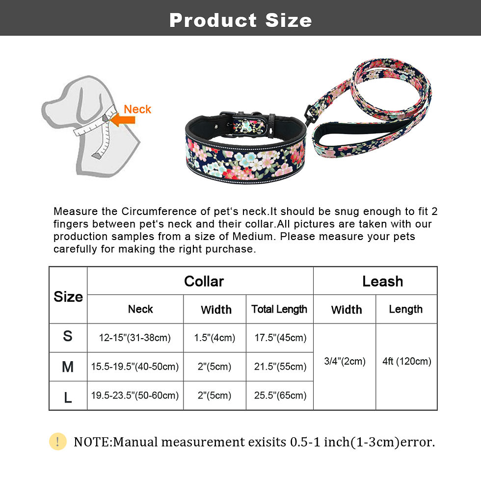 Thumbnail: Soft Nylon Dog Collar And Leash Set Reflective Padded Dog Collar Fashion Printed