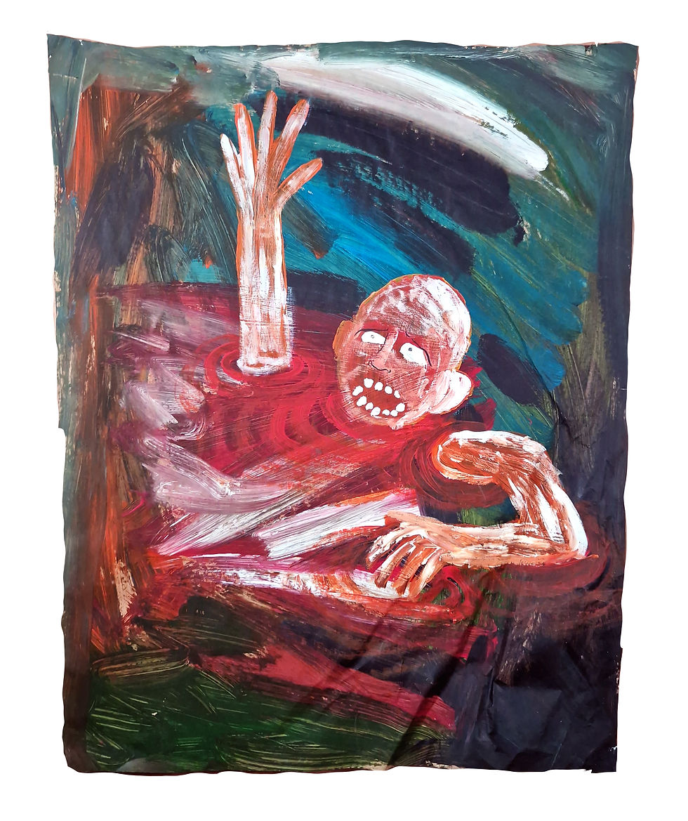 Desperation, acrylic on kraft paper, 2023