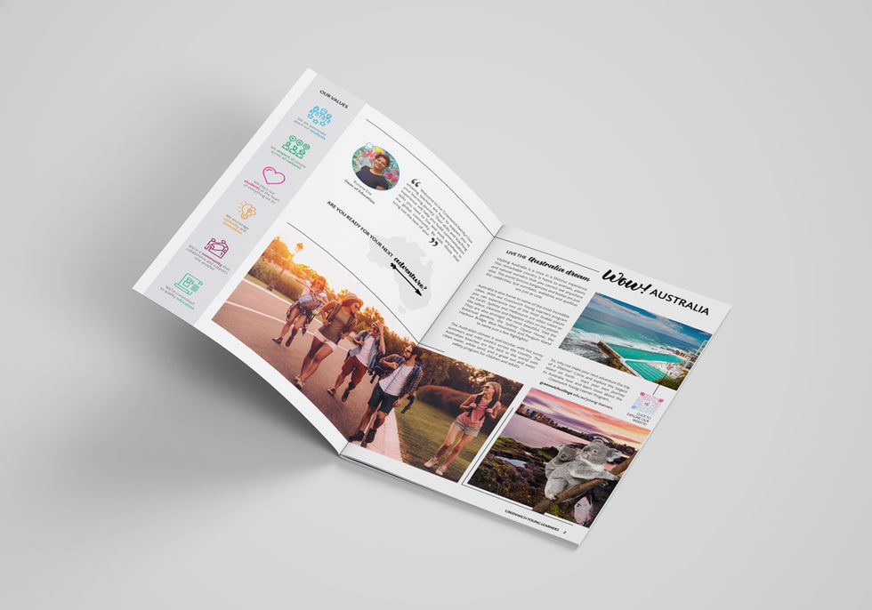 Brochure, Design, English, Australia, Explore Learning English, Greenwich, Code Academy, Young Learners