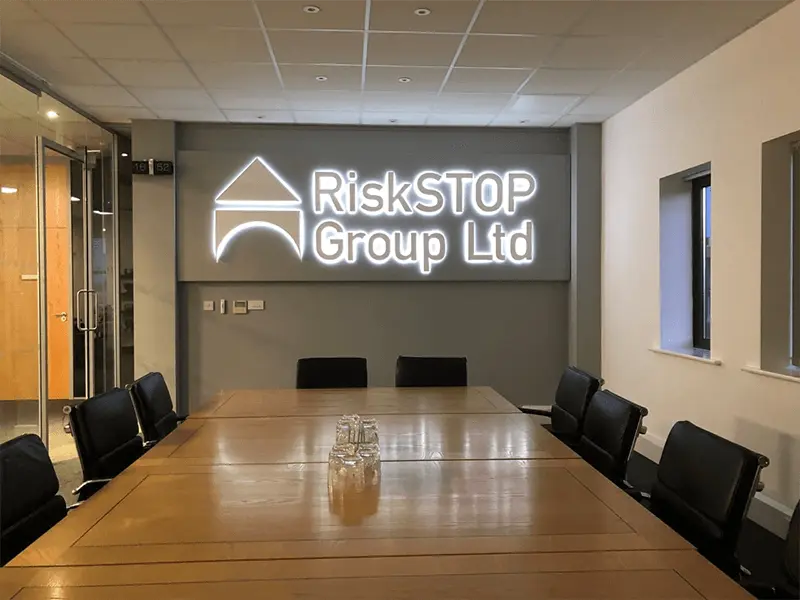 example of a 3D LETTERING LED sign at the office
