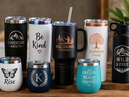 Custom Polar Camel tumblers and drinkware available for professional laser engraving by WIC Gifts.