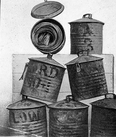 Stack of fuse cans used in the Sacramento Pit circa 1920’s