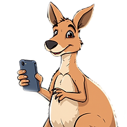 Kangaroo with phone