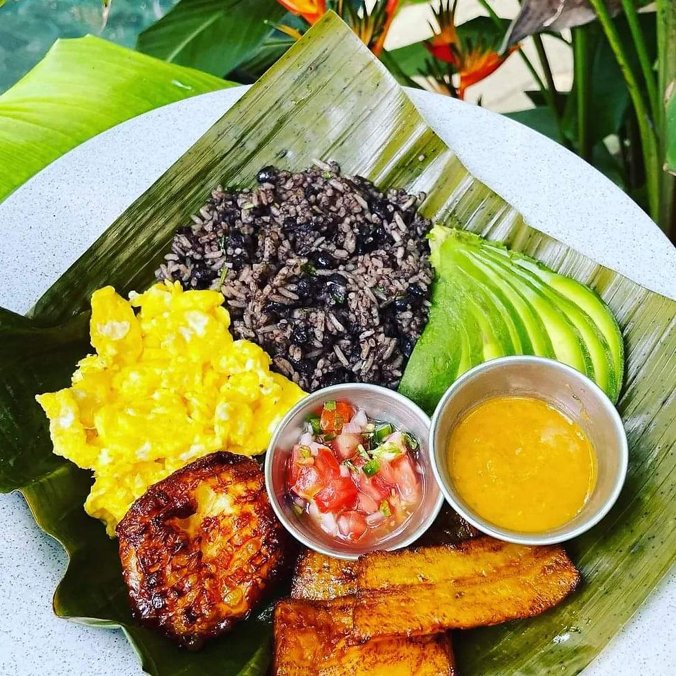Gallo Pinto breakfast with sides