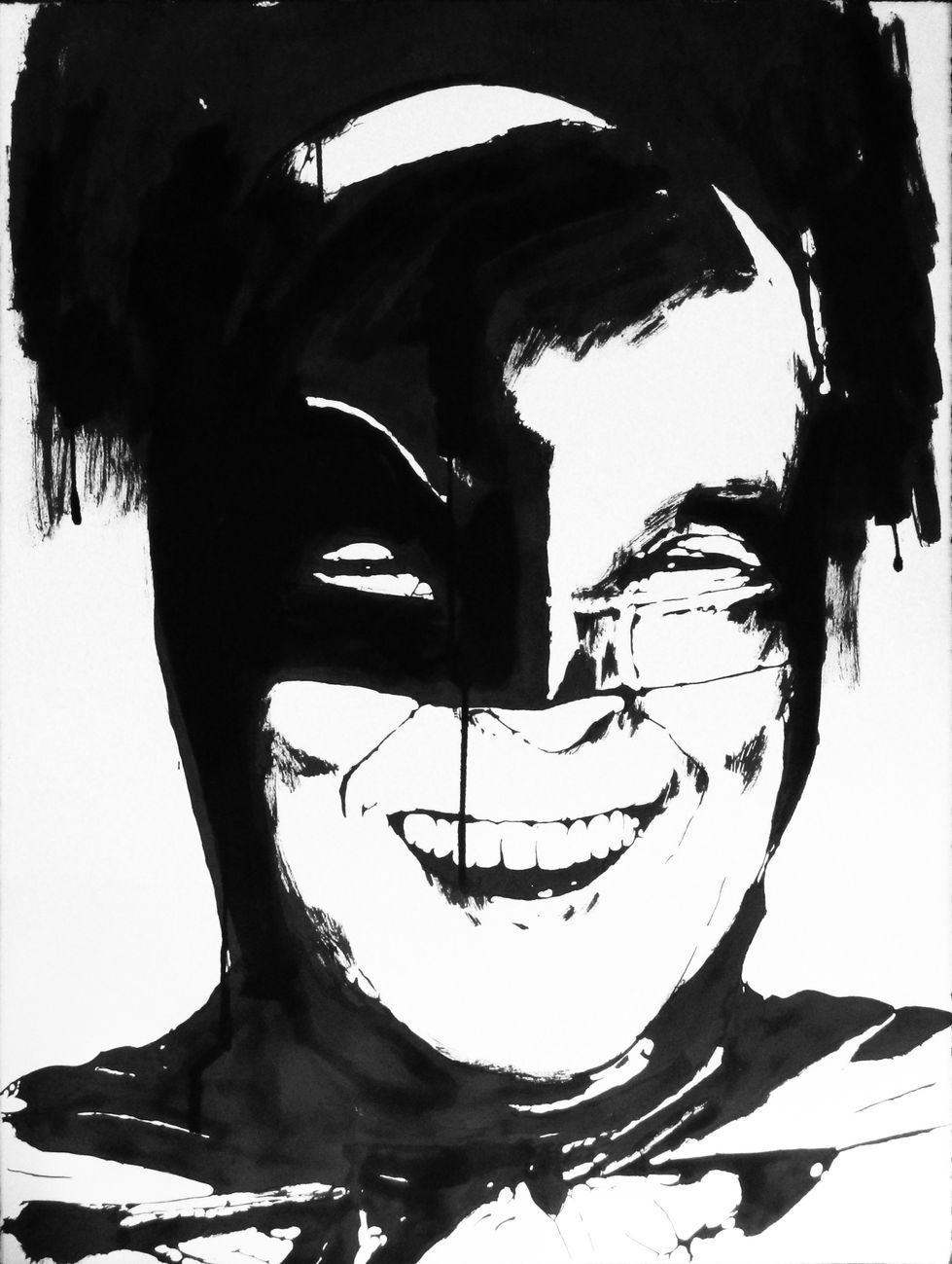 Batman (Sigmar Polke), 2013, ink on paper, 30 x 22", Courtesy of the artist