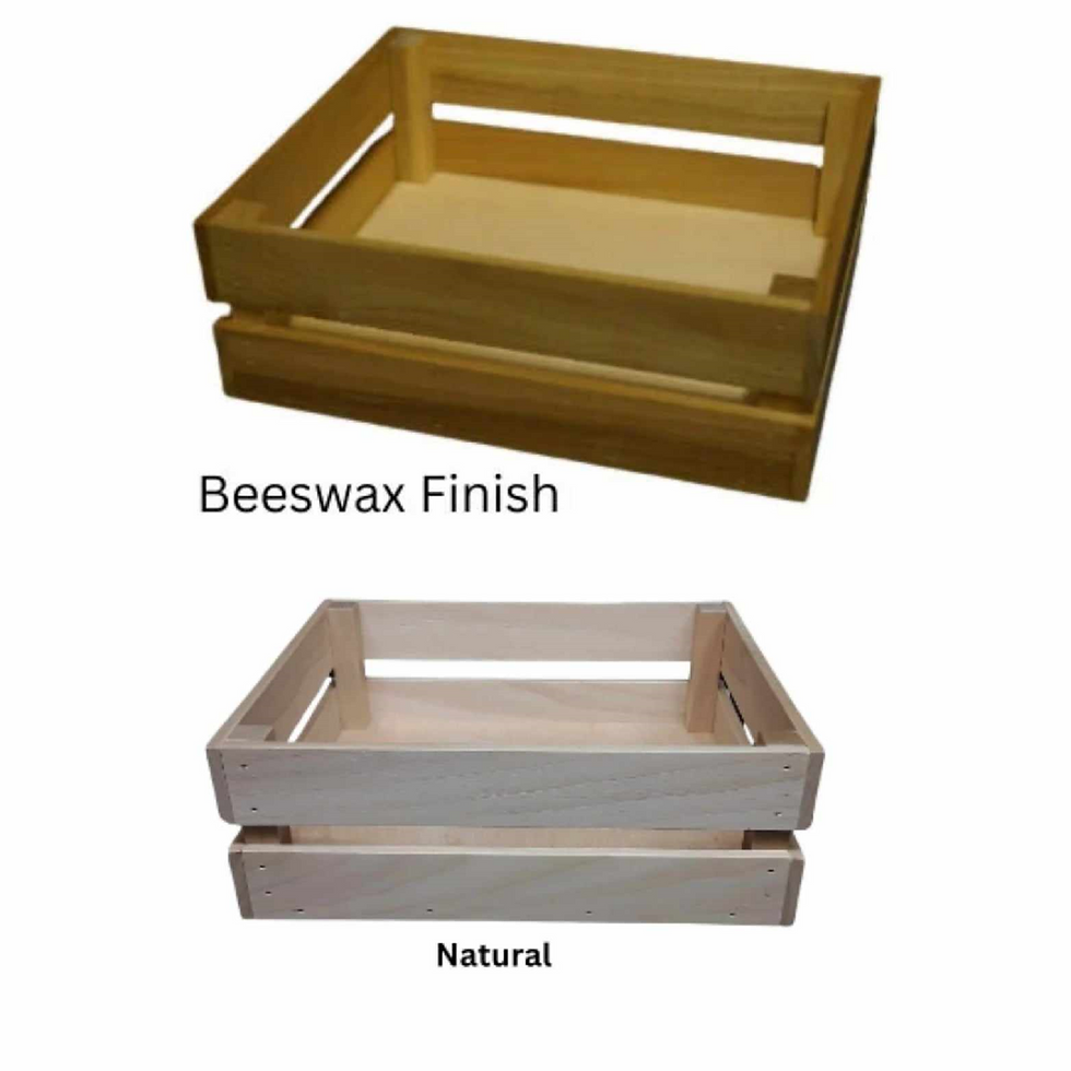 Wooden Crate- 10" L x 8 1/2" W x 3 1/2" H