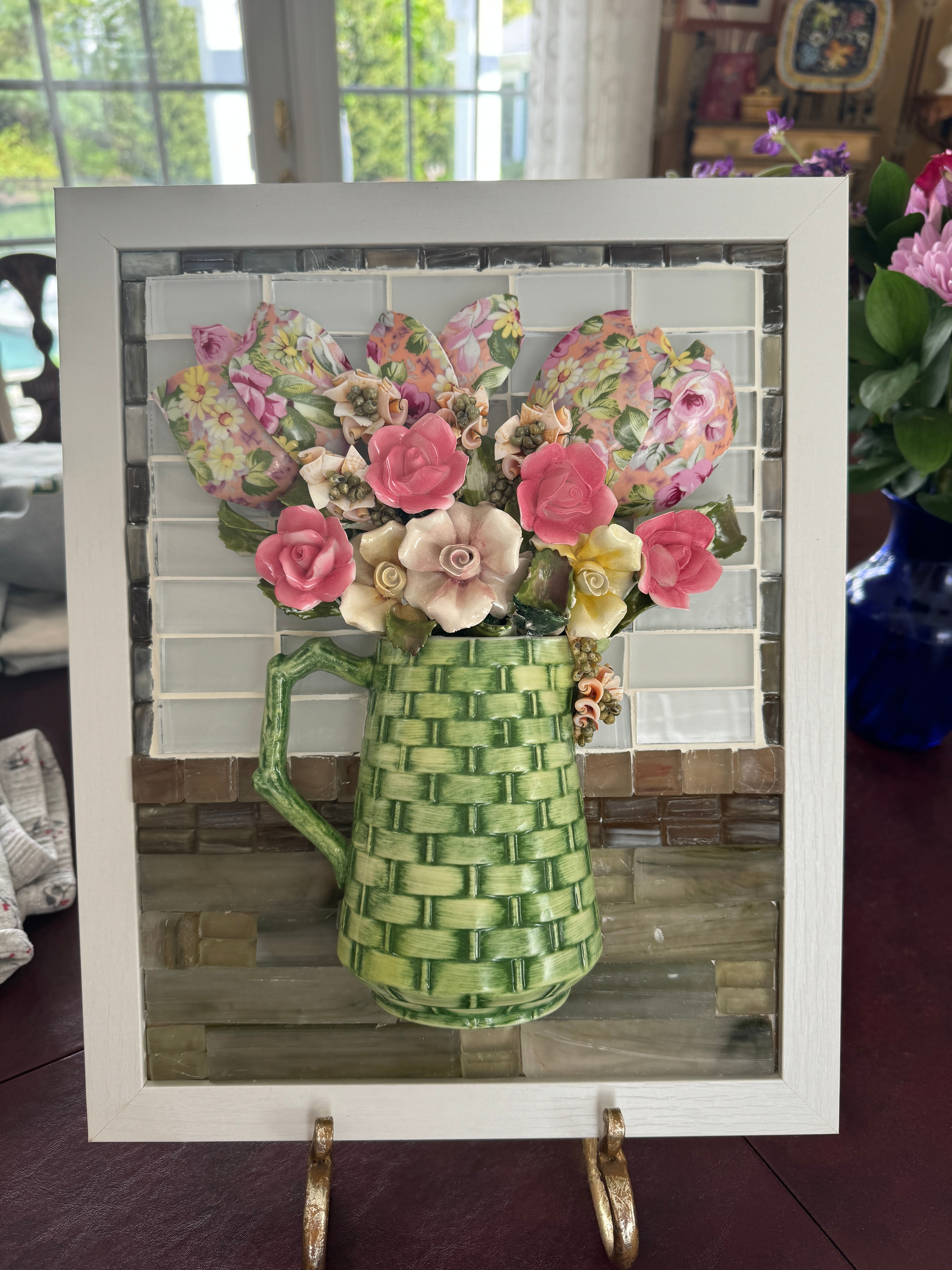 Pink & Green Floral Mosaic