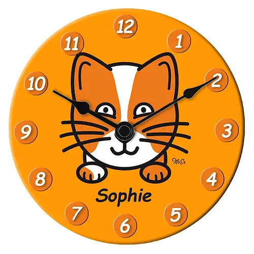 LUNIES kinderklok POES met naam