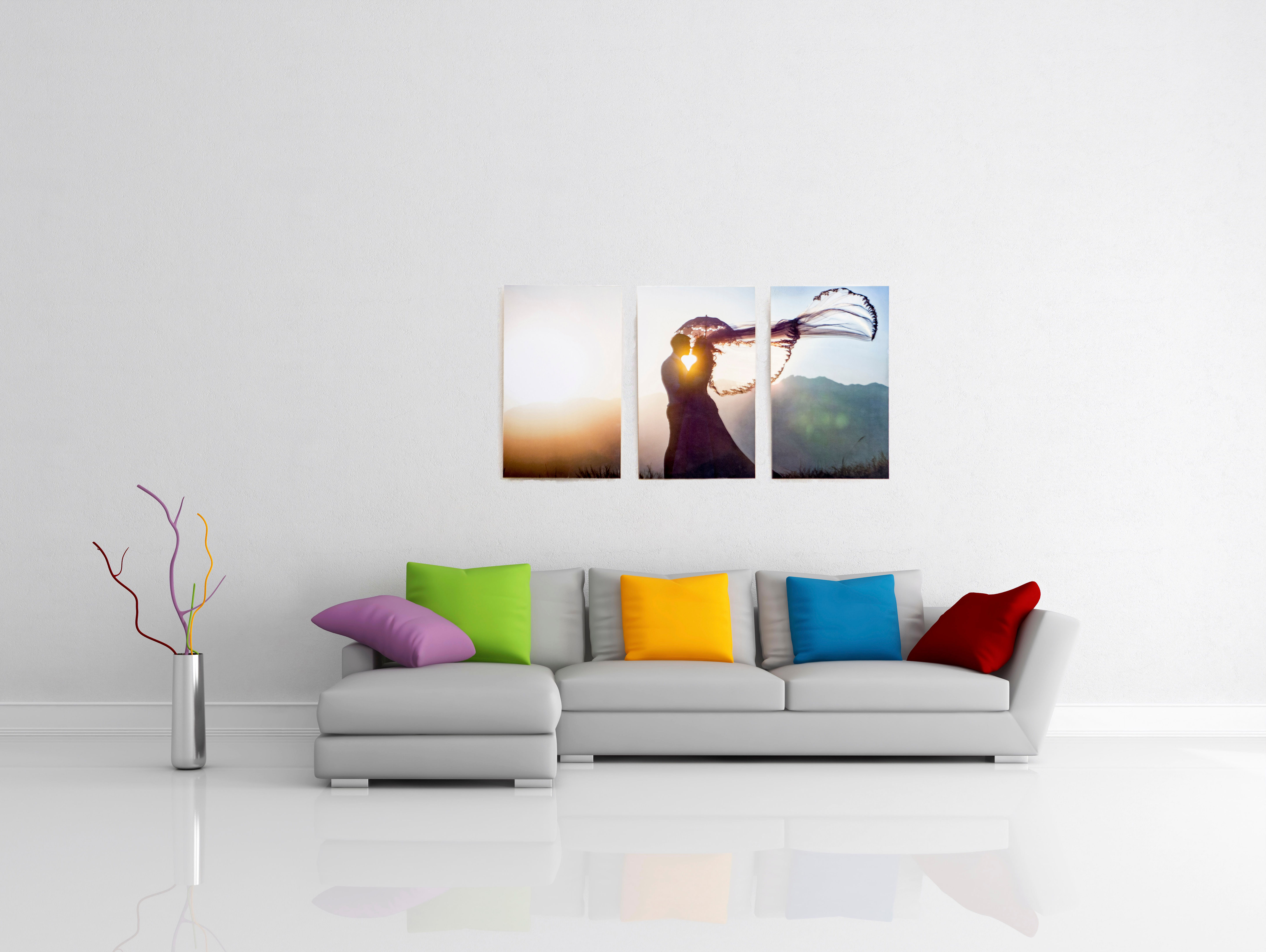 Composición de 3 cuadros 11 x 20"