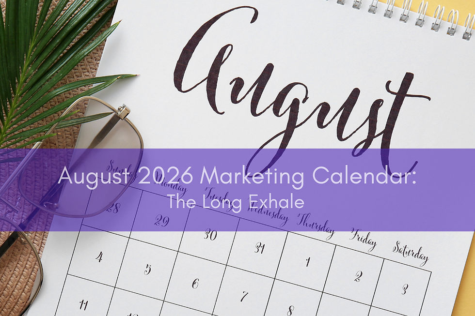 August calendar with blog title