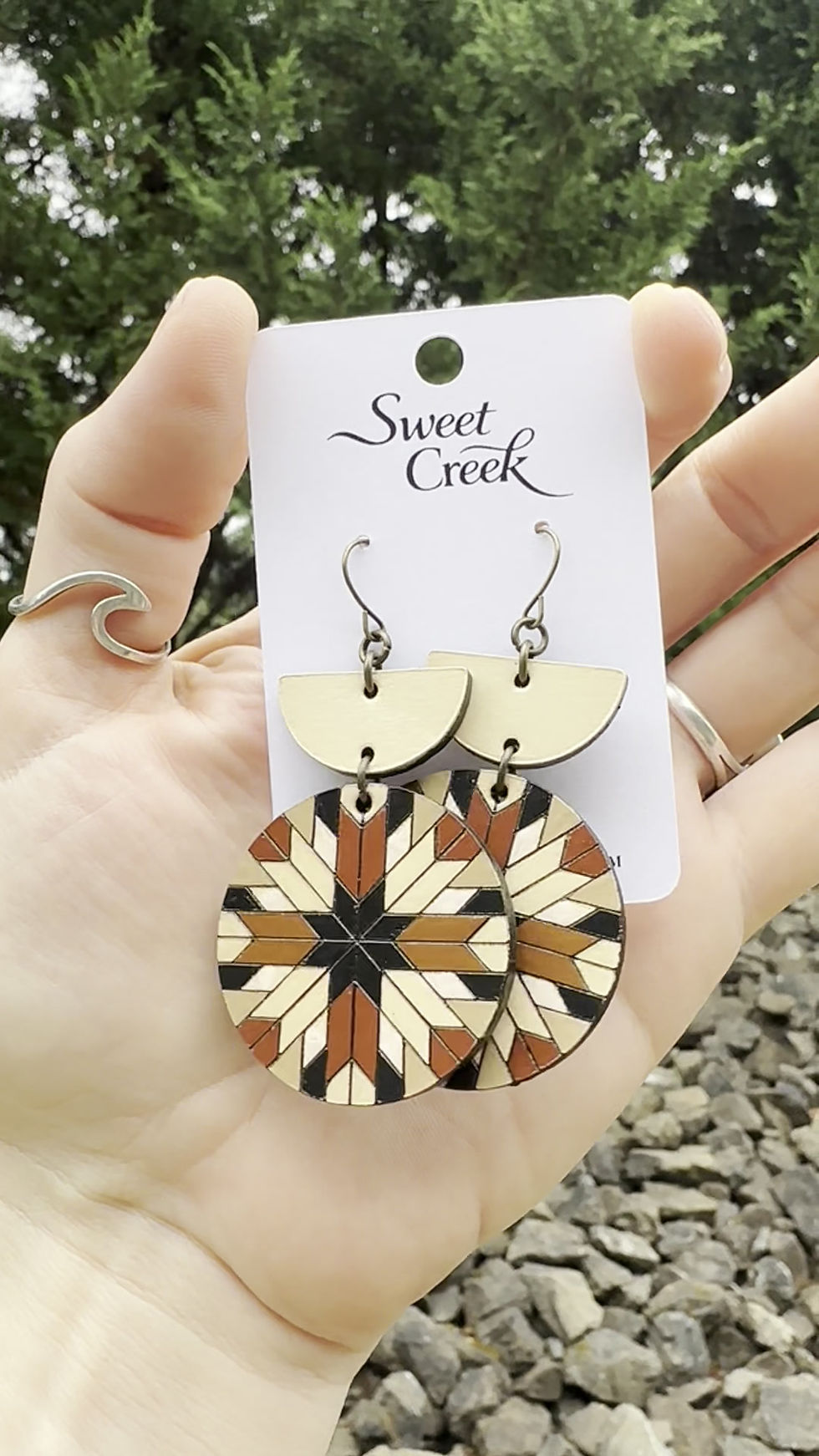 Thumbnail: Saddle Ridge Leather Earrings I Western Geometric Statement Earrings