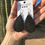 Thumbnail: READY-TO-SHIP Medium Size Handmade "Stardust" Leather Earrings- Black w/ Sparkle