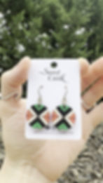 Thumbnail: Desert Shadow Tiny Leather Earrings I Bold Colorful Geometric Mini Earrings