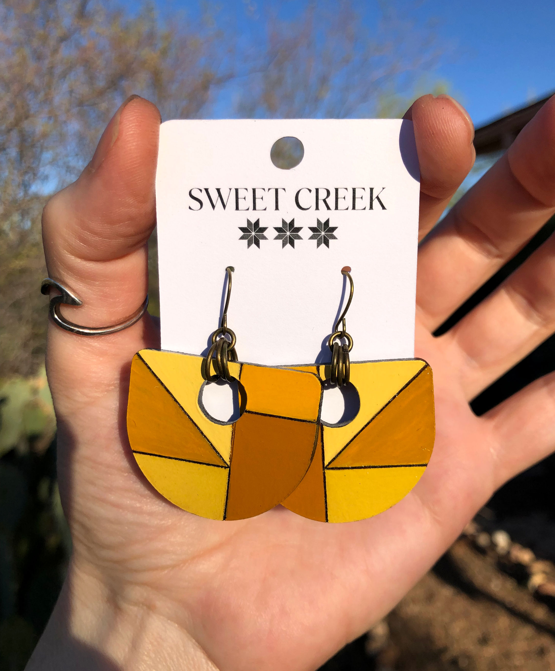 Yellow = Happiness Leather Color Therapy Earrings