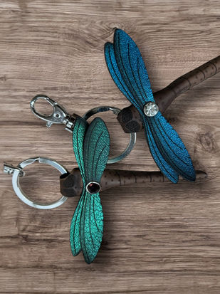 Dragonfly keychain or bag tag