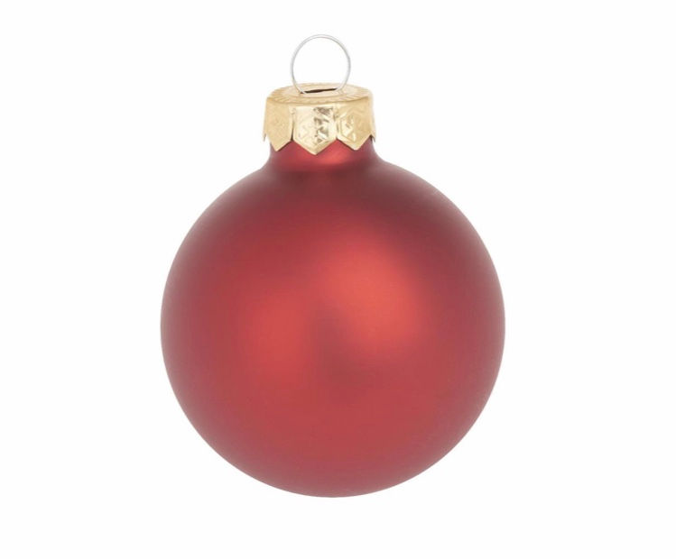 Boule de Noël personnalisée verre Rouge Mat 6 cm
