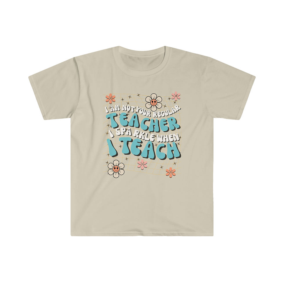 Thumbnail: Teacher Sparkles Teal  Unisex Softstyle T-Shirt