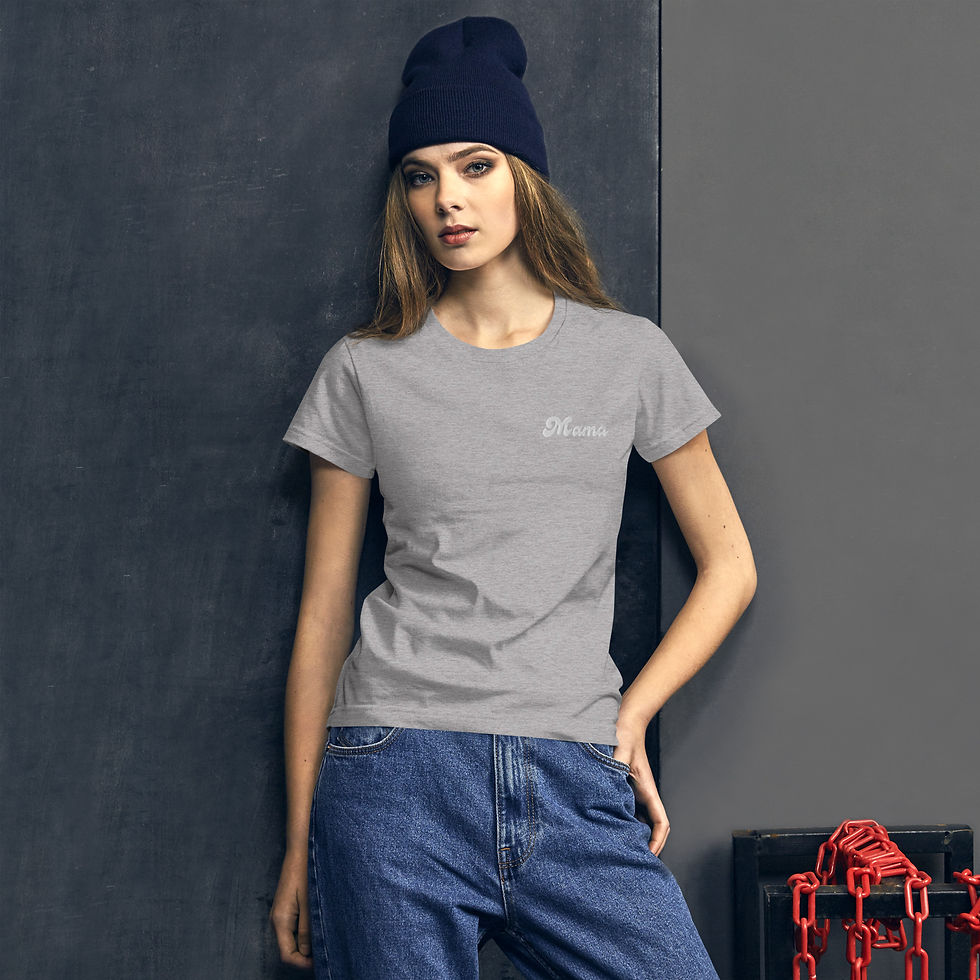 Thumbnail: Mama Basic Crew Neck Tee Summer Short Sleeve T-Shirt Loose Fitting Tops