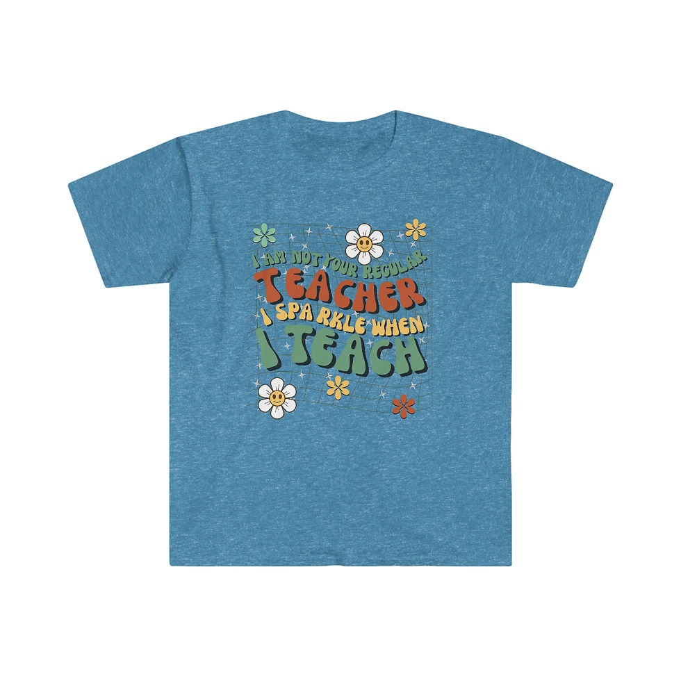 Thumbnail: Teacher Sparkles Orange Unisex Softstyle T-Shirt