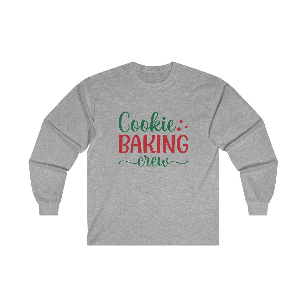 Thumbnail: Cookie Baking Crew Merry Blessed Holiday Long Sleeve Shirt
