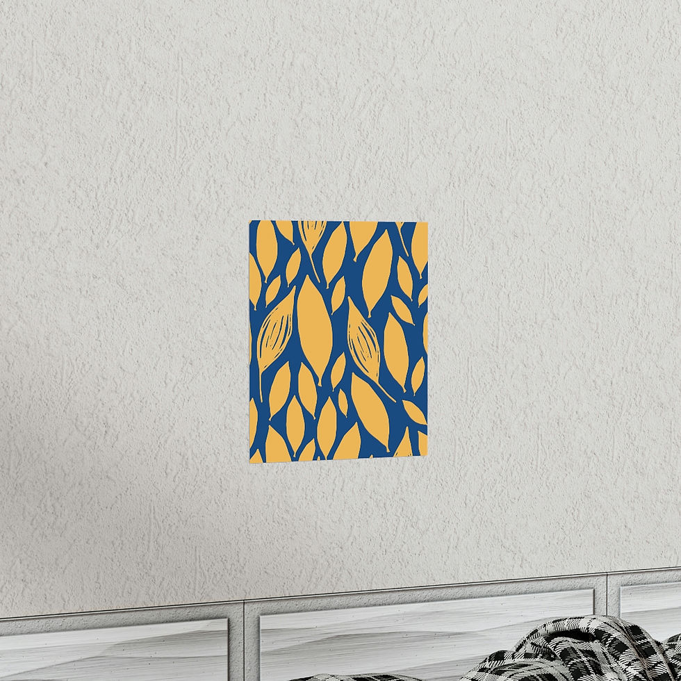 Thumbnail: Indigo yellow Palm Premium Matte Vertical Posters