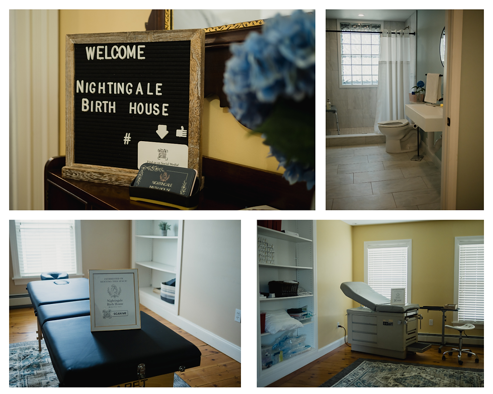 New Hampshire Birth Center: different rooms and details at Nightingale Birth House