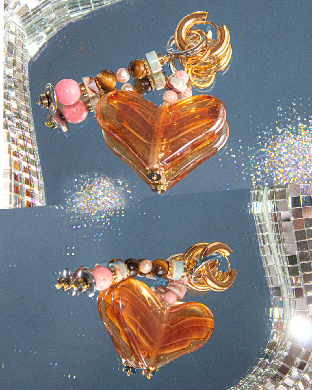 Brinco Argola Coração de Caramelo