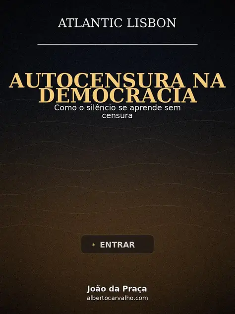 Capa de livro Atlantic Lisbon sobre autocensura, com o título “Autocensura” e assinatura de João da Praça.
