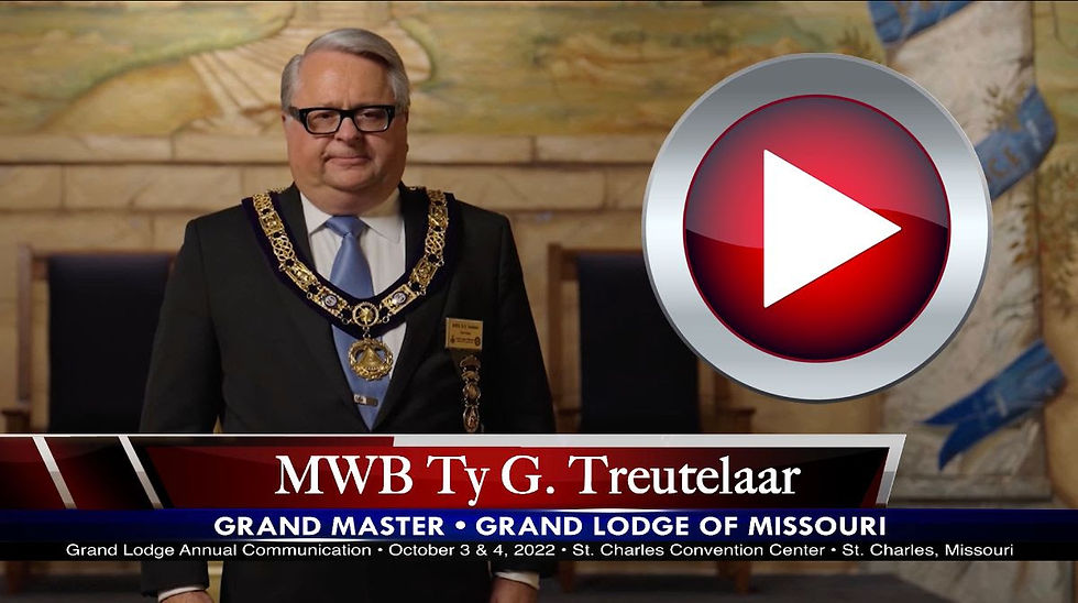 Most Worshipful Brother Ty G. Treutelaar, Grand Master of Masons in Missouri