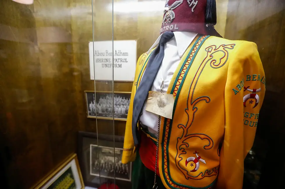 Abou Ben Adhem Shrine Patrol Uniform on Display in the Shrine's Museum