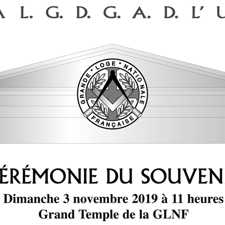 Dimanche |03.11.2019 | Cérémonie annuelle du Souvenir à la mémoire de nos Frères passés ...