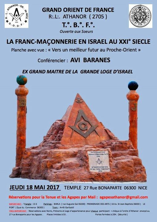 O Past-Grão-Mestre da Grande Loja de Israel desloca-se a Nice.