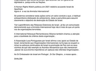 Portugueses POR ISRAEL | Associação Lusa