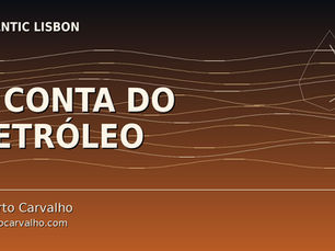 Capa tipo livro do Atlantic Lisbon com o título “A Conta do Petróleo”, sobre Trump e o uso do petróleo venezuelano como poder político.