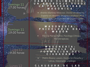 II JORNADAS DE MASONERÍA: RETOS DEL SIGLO XXI DE LA LOGIA CONSTANTE ALONA - ALICANTE