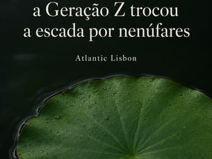 Uma única folha de nenúfar sobre água escura, fotografada de perto — imagem que evoca o tema do lily padding no mundo do trabalho
