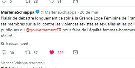 Marlene Schiappa desloca-se à Grande Loja Feminina de França