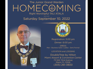Freemasonry - You’re invited to the Junior Grand Warden’s Homecoming !