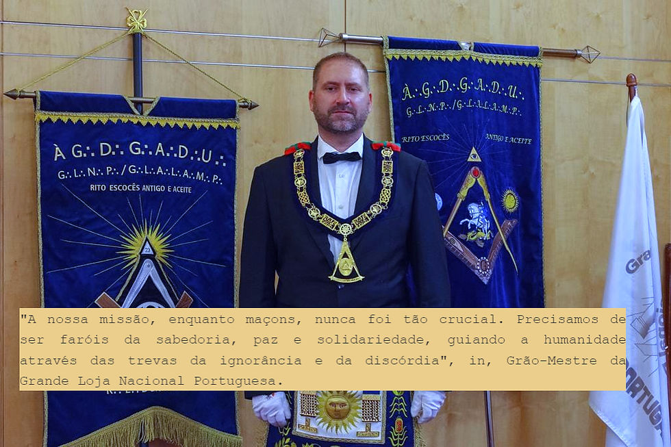 Um maçon segurando uma luz, simbolizando sabedoria e solidariedade na missão de guiar a humanidade através da ignorância e discórdia.